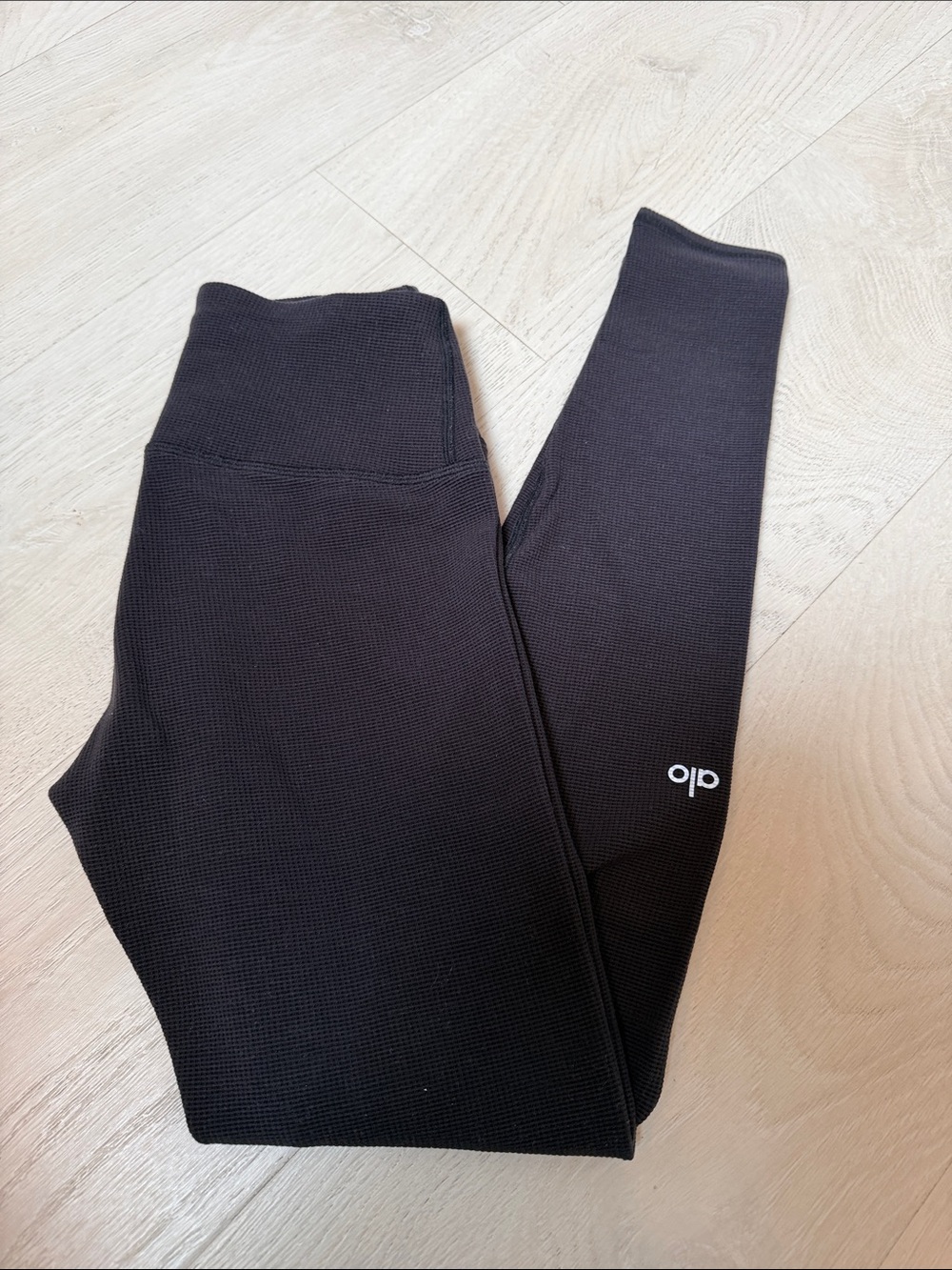 ALO Yoga Black High-Waist Leggings waffle